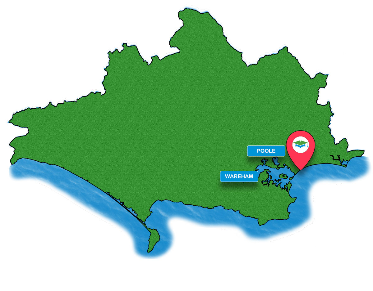 School trip Isle of Wight location map for Beach Visit: Bournemouth
